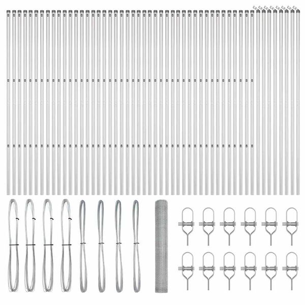vidaXL Fence Post Silver 100 x 1.2 m (25 mm mesh) Steel