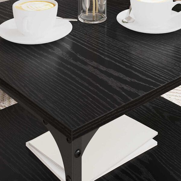 vidaXL Coffee Table Black Oak 55 x 55 x 40 cm Engineered Wood