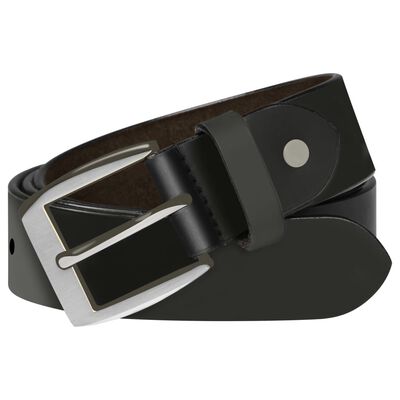 vidaXL Men's Business Belt Leather Black 125 cm