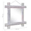 vidaXL Log Mirror White 70x70 cm Solid Reclaimed Wood