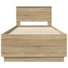 vidaXL Bed Frame with Headboard Sonoma Oak 70 x 190 cm Engineered Wood