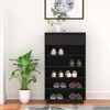 vidaXL Shoe Cabinet Black 60x34x105 cm Solid Wood Pine