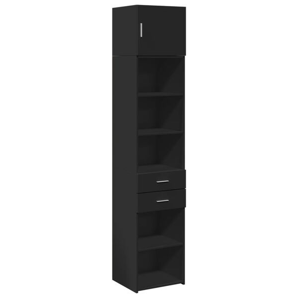 vidaXL Slim Storage Cabinet Black 45x42.5x225 cm Engineered Wood