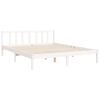 vidaXL Bed Frame without Mattress White King Size Solid Wood Pine