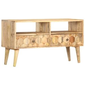 vidaXL TV Cabinet | Natural Wood | Solid Mango Wood | Compact | TV Cabinet