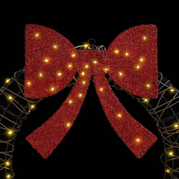 vidaXL Wreath with 60 LEDs Warm white 75 cm Rattan