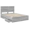 vidaXL Bed Frame with Drawer Grey Sonoma 140 x 190 cm Engineer Wood