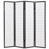 vidaXL Folding 4-Panel Room Divider Japanese Style 160x170 cm Black
