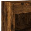 vidaXL 4 Piece TV Wall Cabinets with LED Lights Smoked Oak