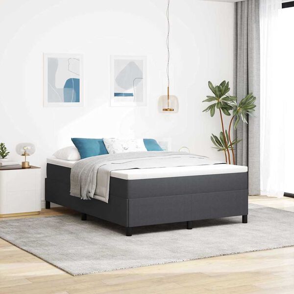 vidaXL Bed Frame Dark grey 140 x 190 cm Corduroy fabric
