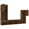 vidaXL 4 Piece TV Wall Units with LED Smoked Oak Engineered Wood