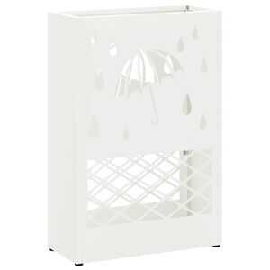 vidaXL Umbrella Stand with Storage White 28 x 12 x 41 cm Steel