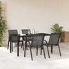 vidaXL Stackable Garden Chairs 4 pcs Black Textilene Fabric