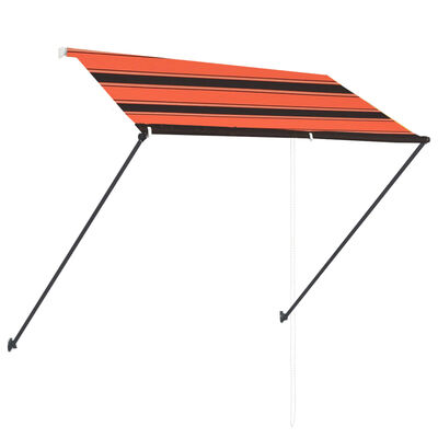 vidaXL Retractable Awning with LED 250x150 cm Orange and Brown