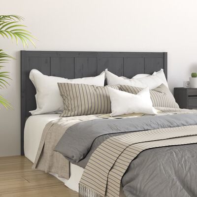 vidaXL Bed Headboard Grey 125.5x4x100 cm Solid Pine Wood