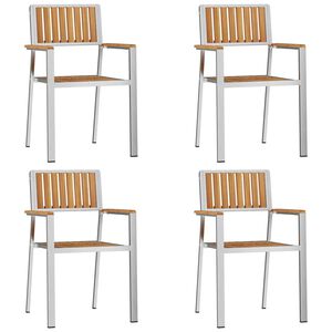 vidaXL Garden Chair 4 pcs Brown 56 x 54.5 x 87 cm Solid Teak Wood