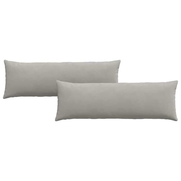 vidaXL Sofa Pillows 2 pcs Light Grey 120 x 40 cm Fabric