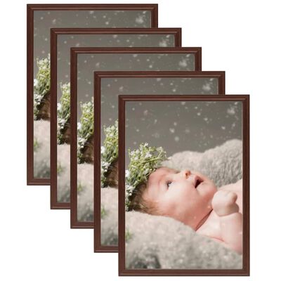 vidaXL Photo Frames Collage 5 pcs for Table Dark Red 10x15 cm