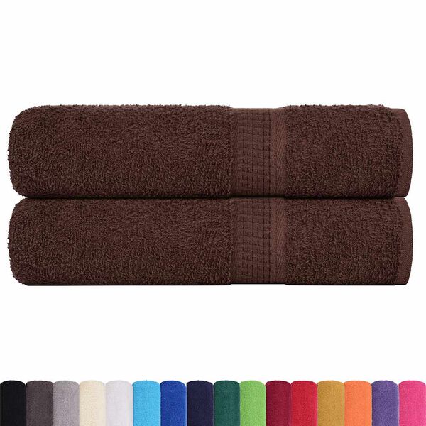 vidaXL Hand Towels "FROGN" 2 pcs Brown 50x100 cm 360 gsm