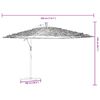 vidaXL Garden Parasol with Steel Pole White 290x290x238 cm
