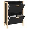 vidaXL Shoe Cabinet Black 57.5x33x80 cm Engineered Wood