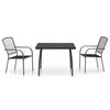 vidaXL 3 Piece Garden Dining Set Anthracite Steel