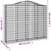 vidaXL Arched Gabion Baskets 13 pcs 200x30x160/180 cm Galvanised Iron