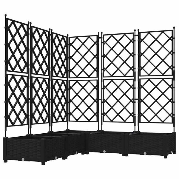 vidaXL Garden Planter 5 pcs Black 120 x 120 x 125.5 cm Steel