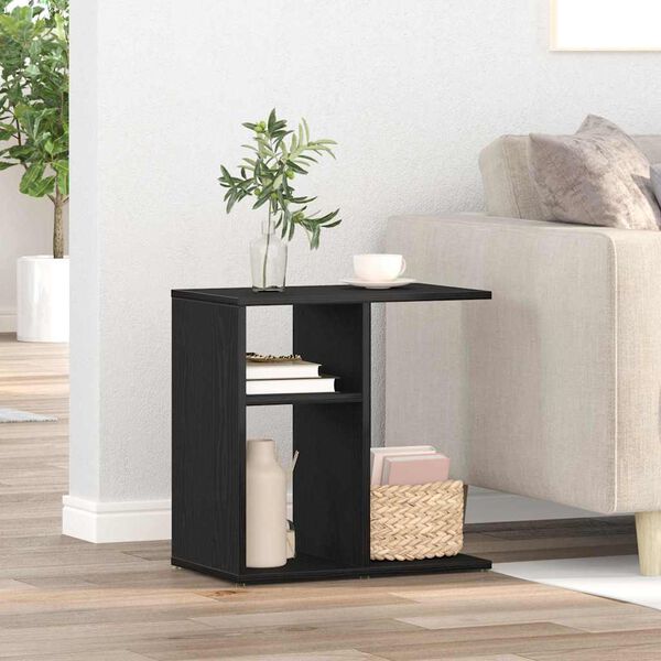 vidaXL Side Table Black Oak 50 x 30 x 50 cm Engineered Wood