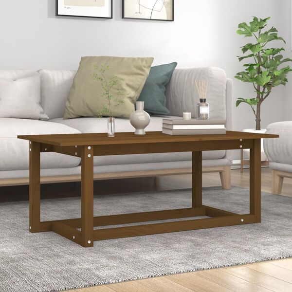vidaXL Coffee Table Honey Brown 110x55x45 cm Solid Wood Pine