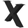 vidaXL Coffee Table Legs X-Shaped 2 pcs Black 70x(42-43) cm Steel