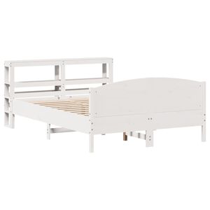 vidaXL Bed Frame without Mattress White 140x190 cm Solid Wood Pine