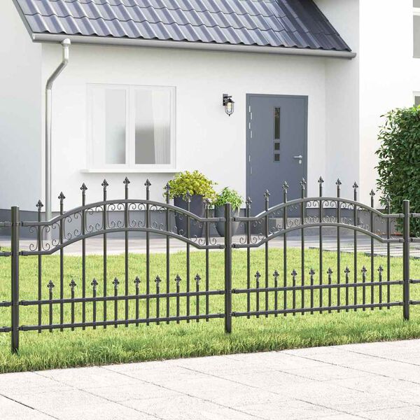 vidaXL Garden Fence Grey 240 x 115 cm Powder-coated steel