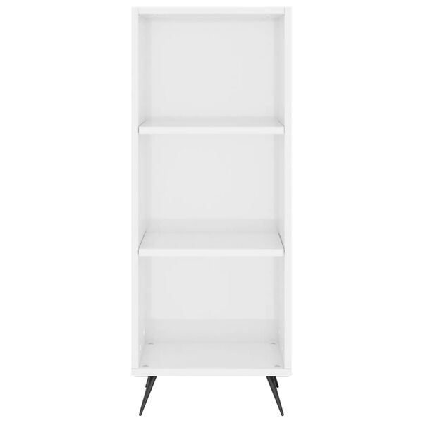vidaxL Shelf Cabinet High Gloss White 34.5x32.5x90 cm Engineered Wood