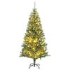 vidaXL Artificial Christmas Tree 300 LEDs&Ball Set&Flocked Snow 240 cm