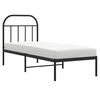 vidaXL Metal Bed Frame without Mattress with Headboard Black 75x190cm