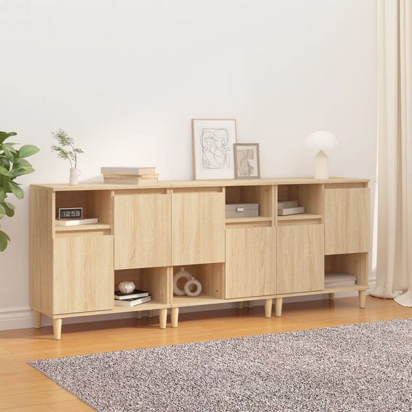 vidaXL Sideboards 3 pcs Sonoma Oak 60x35x70 cm Engineered Wood