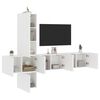 vidaXL 5 Piece TV Wall Units White Engineered Wood