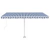 vidaXL Freestanding Manual Retractable Awning 400x350 cm Blue/White