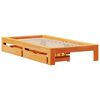 vidaXL Bed Frame without Mattress Wax Brown 75x190 cm Small Single Solid Wood Pine