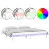 vidaXL LED Bed Frame without Mattress White 120x190 cm Small Double Solid Wood