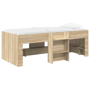 vidaXL Kids'High Bed Frame Sonoma Oak 75 x 190 cm Engineered Wood