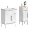 vidaXL Bathroom Furniture Set with Drawer 2 pcs White Solid Pine Wood