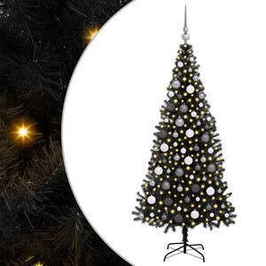 vidaXL Christmas Tree with 300 LEDs with Stand Black 180 cm PVC