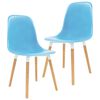 vidaXL Dining Chairs 2 pcs Blue Plastic