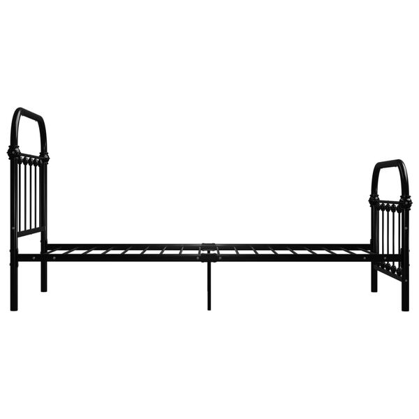 vidaXL Bed Frame without Mattress Black Metal 100x200 cm