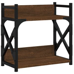 vidaXL Printer Stand 2-Tier Brown Oak 40x20x40 cm Engineered Wood