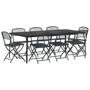 vidaXL Outdoor Furniture Set 9 pcs Anthracite Iron and Steel