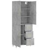 vidaXL Highboard Concrete Grey 69.5x34x180 cm Engineered Wood