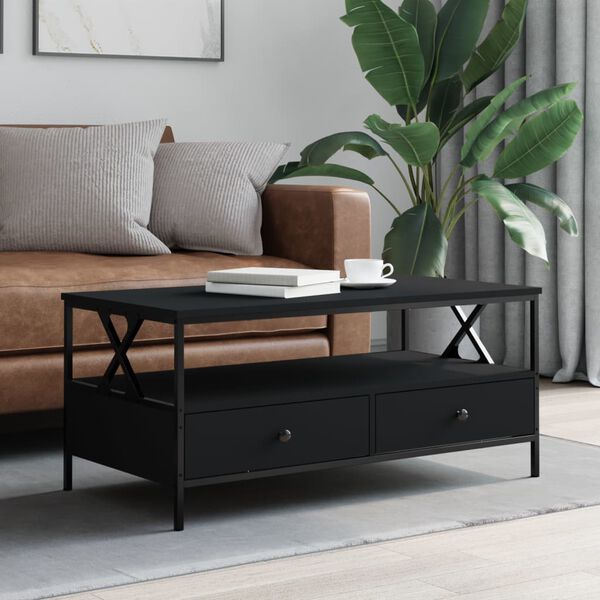 vidaXL Coffee Table Black 100x51x45 cm Engineered Wood